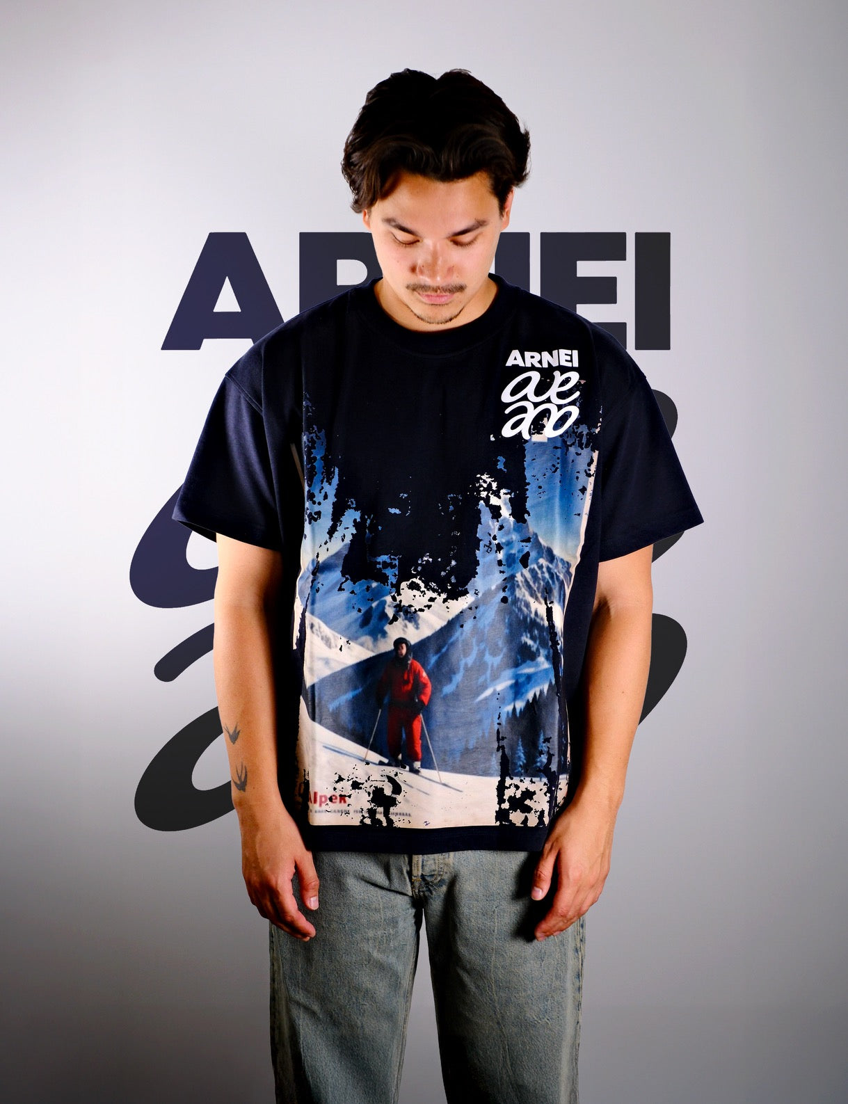 T-SHIRT POSTER LES ALPES SKI CLUB